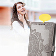 Etui z klapką do Motorola Edge 50 Ultra, Mandala, szare