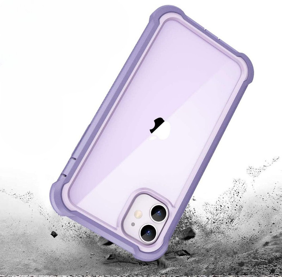 Etui do iPhone 11, Dexnor Full Body Rugged, przezroczyste / fioletowe