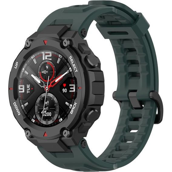 Pasek Silikonowy do Amazfit T-Rex/T-Rex PRO, Ciemny Zielony