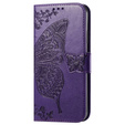 Zestaw Etui z Klapką do Samsung Galaxy A13 4G, Motyl, Fioletowe + szkło