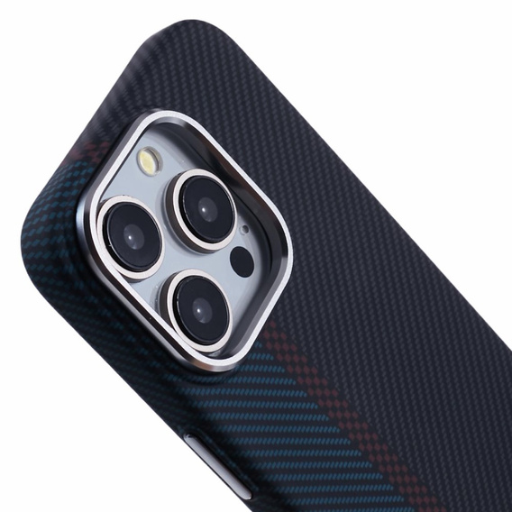 Etui do iPhone 14 Pro, Carbon Fiber MagSafe, czarne / niebieskie