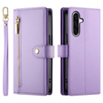 Etui z klapką do Samsung Galaxy A17 5G, Wallet Zipper Pocket, portfelowe, fioletowe