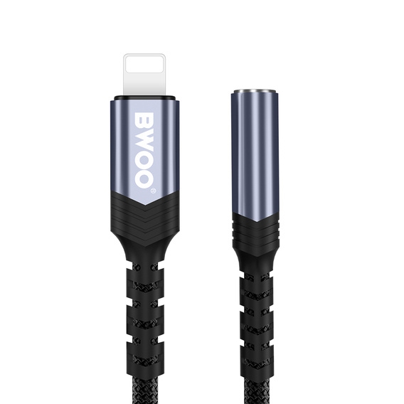 BWOO Adapter AUX 3.5mm - Lightning, czarny