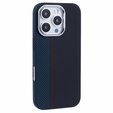 Etui do iPhone 16 Pro, Carbon Fiber MagSafe, czarne / niebieskie