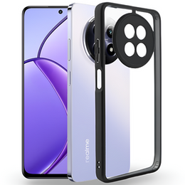 Etui do Realme 12, Fusion Hybrid, z ochroną aparatu, przezroczyste / czarne