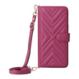 Etui z klapką do Xiaomi Poco F7 Pro / F7 Ultra, Crossbody Leather Wallet, bordowe