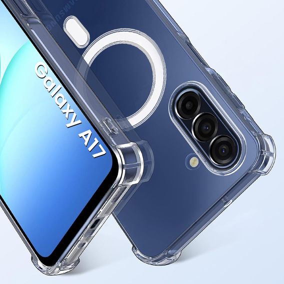Etui do Samsung Galaxy A17 5G, do MagSafe, wzmocnione, przezroczyste