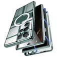Etui Magnetic Dual Glass MagSafe do Samsung Galaxy S22 Ultra, zielone