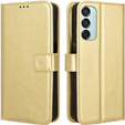 Etui z klapką do Samsung Galaxy M35, Crazy Horse Wallet, złote