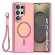 Etui do Samsung Galaxy S25 Ultra – z MagSafe, laserowe, z paskiem – różowe/kolorowe
