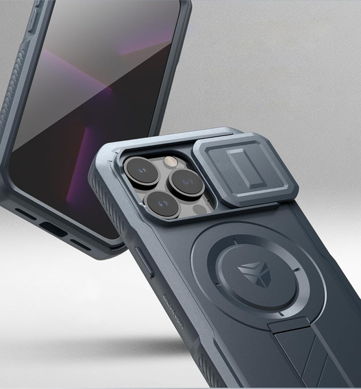 Dexnor – magnetyczne etui z osłoną aparatu do iPhone 13 Pro - niebieskie
