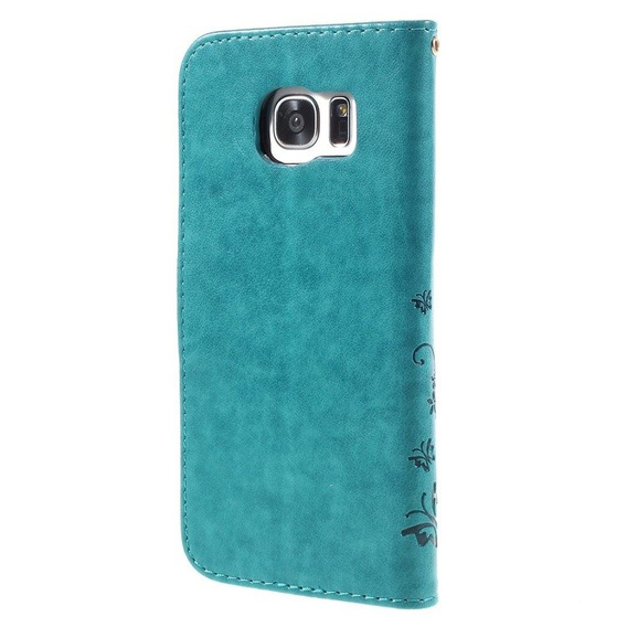 Etui z klapką do Samsung Galaxy S7 Edge, Butterfly, niebieskie
