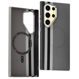 Etui do Samsung Galaxy S24 Ultra, Carbon Fiber MagSafe, szare