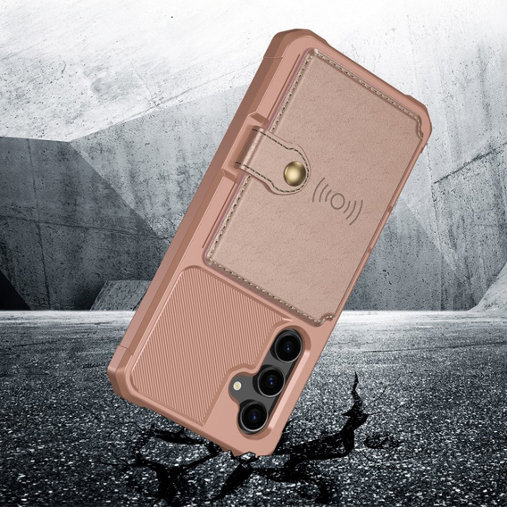 Etui do Samsung Galaxy S23 FE, Card Holder Kickstand, różowe