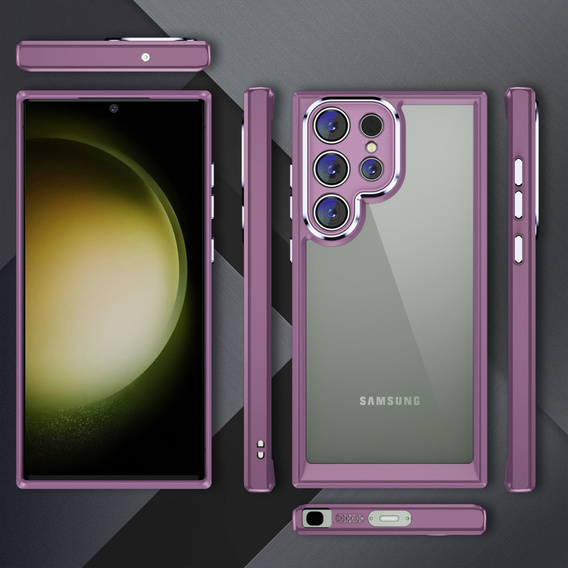 Etui do Samsung Galaxy S23 Ultra, ERBORD Impact Guard, fioletowe