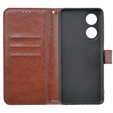Etui z klapką do Oppo A38 4G / Oppo A18 4G, Crazy Horse Wallet, brązowe
