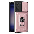 Etui pancerne do Samsung Galaxy S23, Camera Slide Card Slot, różowe rose gold