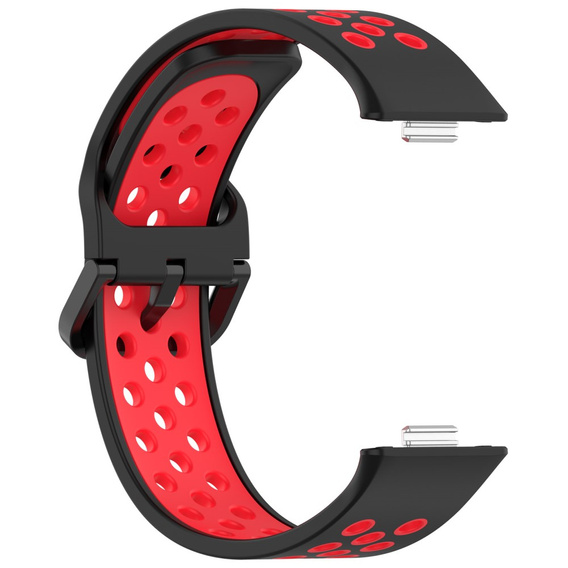 Pasek Silikonowy do Huawei Watch Fit 4 / 4 Pro / 3, Czarny / Czerwony
