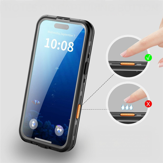 Etui do iPhone 17 Air, Wodoodporne IP68, SHELLBOX MagSafe, czarne