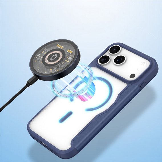 Etui Dux Ducis do iPhone 17 Pro Max, Skin X Pro,  z klapką, do MagSafe, granatowe