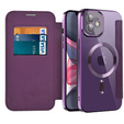 Etui z klapką do iPhone 11, RFID Wallet MagSafe z ochroną aparatu, fioletowe