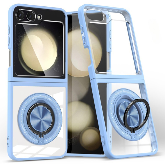 Etui do Samsung Galaxy Z Flip7 FE / Z Flip6, Corners Dropproof, do MagSafe, przezroczyste / niebieskie
