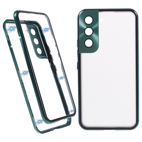 Etui do Samsung Galaxy S21, Magnetic Dual Glass, zielone