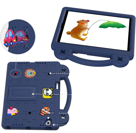 Etui do Lenovo Tab M10 X505F X605F /  Tab P10-X705F/L / Huawei T5 10.1, Cute Patterns, z podstawką, Granatowe