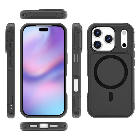 Etui MagForce do iPhone 17 Pro, do MagSafe, pancerne, czarne