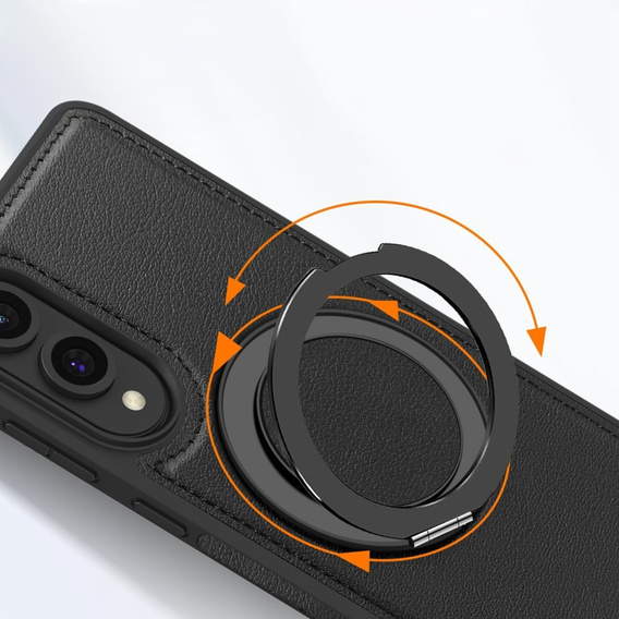 Etui do Samsung Galaxy S25 Edge, magnetyczne z podstawką – czarne