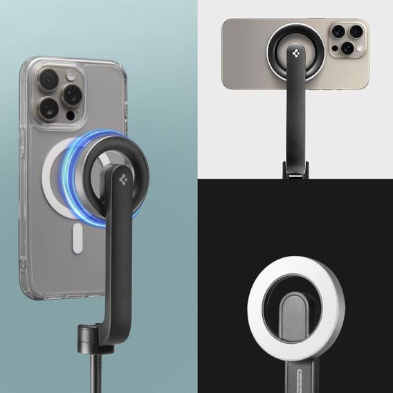 Spigen S580W MagSafe Bluetooth Kijek Selfie Stick Tripod, czarny