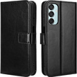 Etui z klapką do Samsung Galaxy M15 5G, Crazy Horse Wallet, czarne