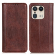 Etui z klapką do Motorola Edge 50 Ultra, Split Leather, brązowe