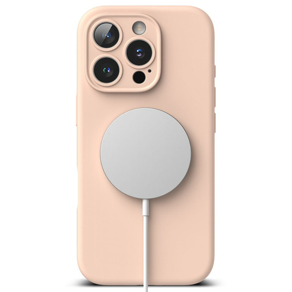 Etui Ringke do iPhone 16 Pro Max, Silicone MagSafe, Różowe + Szkło Hartowane 9H