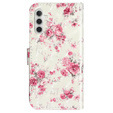 Etui z klapką do Samsung Galaxy A35 5G, Wallet, Roses białe