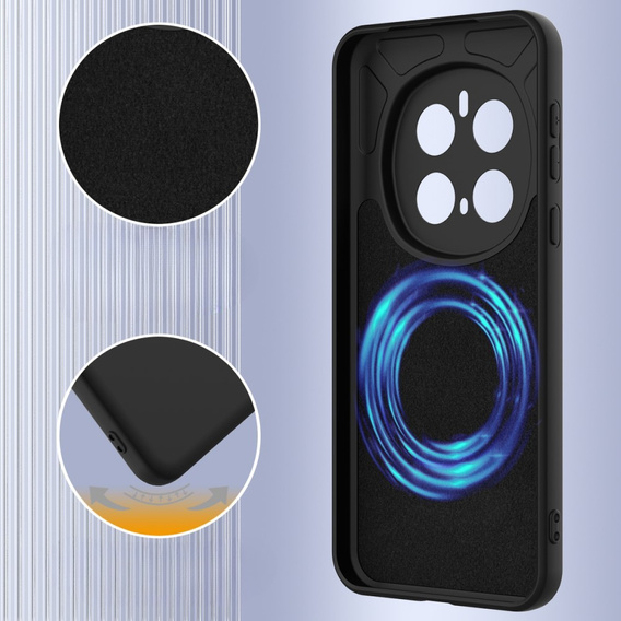 Etui silikonowe do Honor Magic7 Pro 5G – czarne, kompatybilne z MagSafe, antywstrząsowe