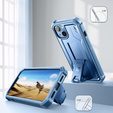Etui pancerne do iPhone 13 / 14, Dexnor Full Body, niebieskie
