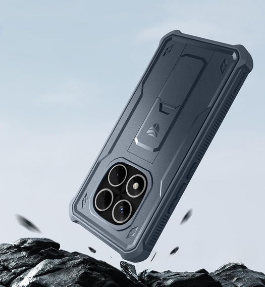 Pancerne etui Dexnor do Xiaomi Redmi Note 14 Pro 5G / POCO X7 5G z podstawką i osłoną kamery - niebieskie