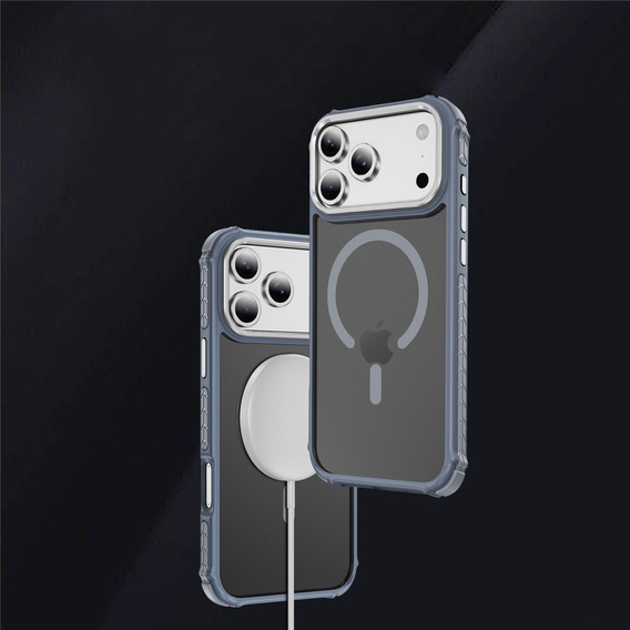 Etui Matt Case do iPhone 17 Pro Max, pancerne, do MagSafe, przydymione z szarymi bokami