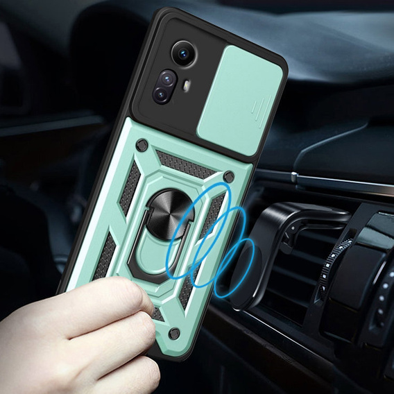 Etui pancerne do Xiaomi Redmi Note 12S 4G, CamShield Slide, zielone