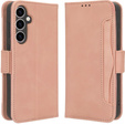 Etui z klapką do Samsung Galaxy S23 FE, Card Slot, różowe