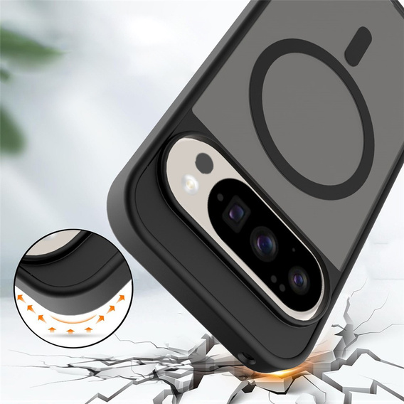 Etui Matt Case do Google Pixel 10 / 10 Pro, do MagSafe, półprzezroczyste czarne