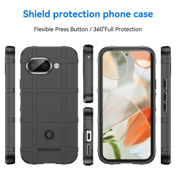 Etui do Google Pixel 9a – miękkie TPU z matową fakturą, czarne