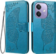 Etui z klapką do Oppo A40 / Oppo A40m, Butterfly, niebieskie