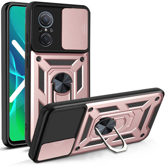 Etui pancerne do Huawei Nova 9 SE, CamShield Slide, różowe rose gold