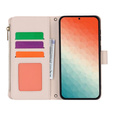 Etui z klapką do Samsung Galaxy S24, Wallet Zipper Pocket RFID, z paskiem na ramię, białe