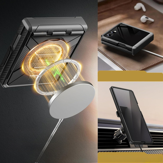 Etui Tongate MECH z MagSafe do Samsung Galaxy Z Flip7 FE / Z Flip6, zielone