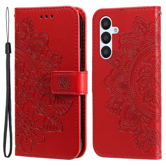 Etui z klapką do Samsung Galaxy A54 5G, Mandala, czerwone