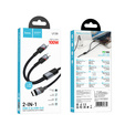 Kabel 2w1 Hoco U139 USB-C + Lightning 100W 1,2 m – Czarny