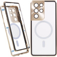 Etui Magnetic Dual Glass MagSafe do Samsung Galaxy S21 Ultra, złote